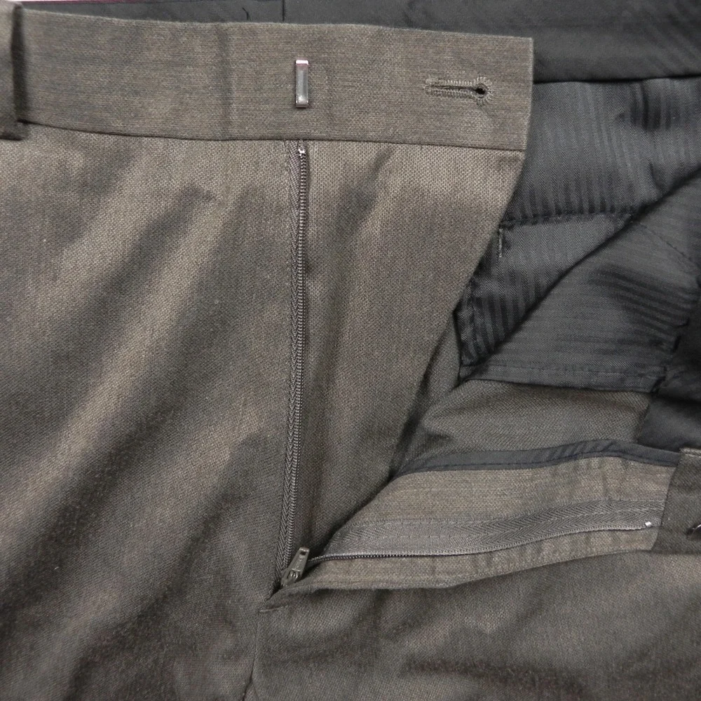 Perry Ellis Portfolio Dress Pants Mens 32x30 Slim Fit Brown Stretch Trousers